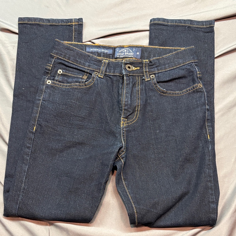 Lucky Brand Authentic Skinny Jeans Kids Size 10 Dark Wash Indigo Denim Pants